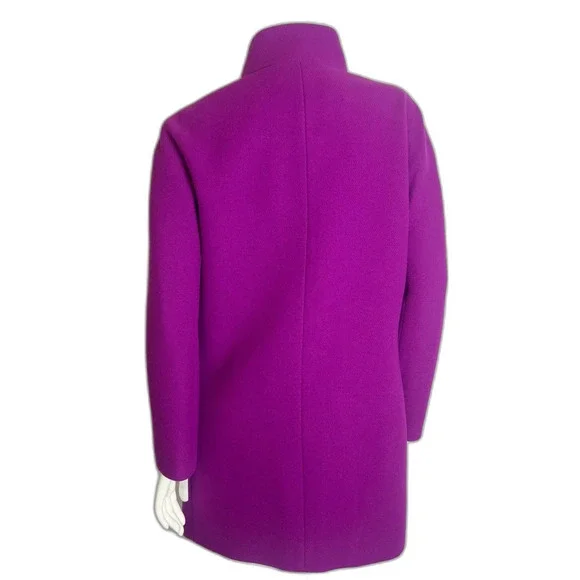 NWT J. Crew Cocoon Stadium Cloth by Nello Gori Bright Purple Wool Jacket Size 4 - Picture 5 of 8